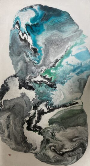acrylic pouring flow painting